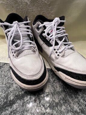 NIKE AIR JORDAN 3 Retro sneakers size 5.5 Jumpman mid-cut classic elephant print